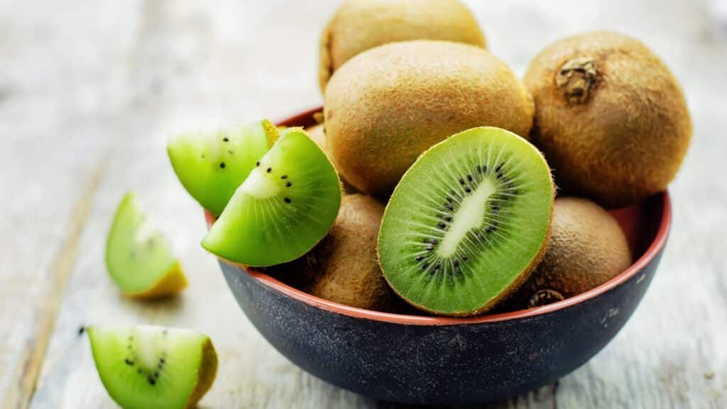 Baby food kiwi puree.