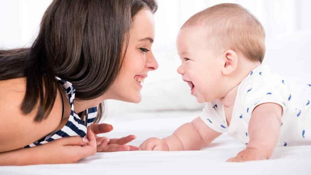 happy baby and mommy