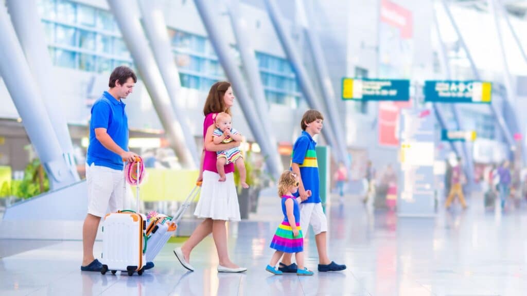 family on airport