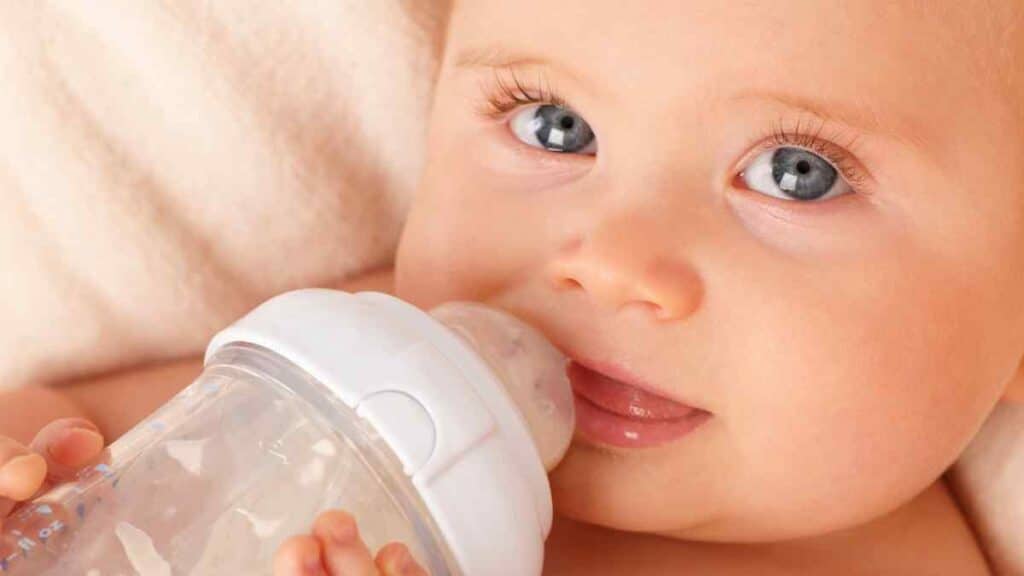Cute Baby Drinks Water