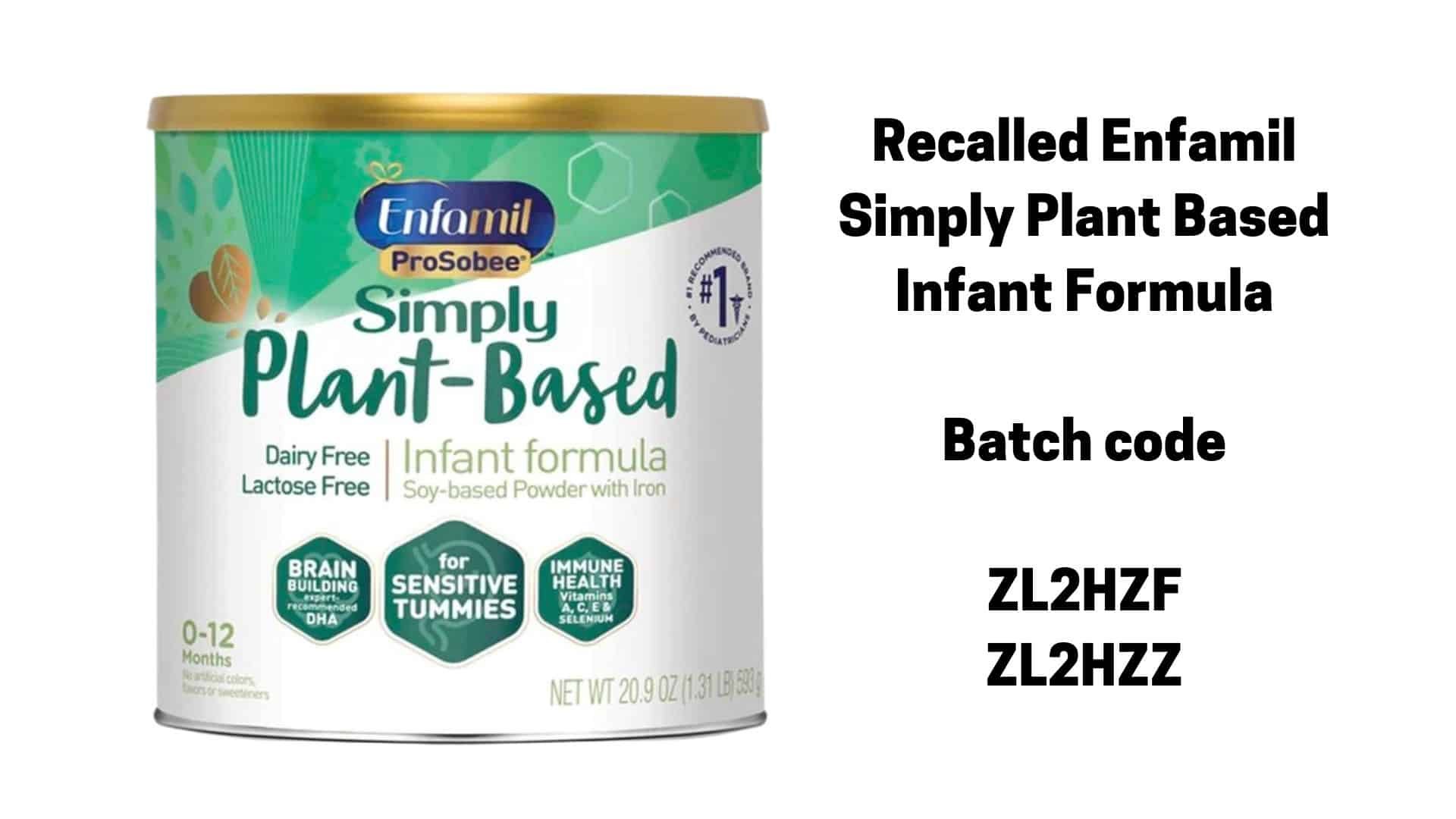 Recalled Enfamil Simply PlantBased Infant Formula Baby Water