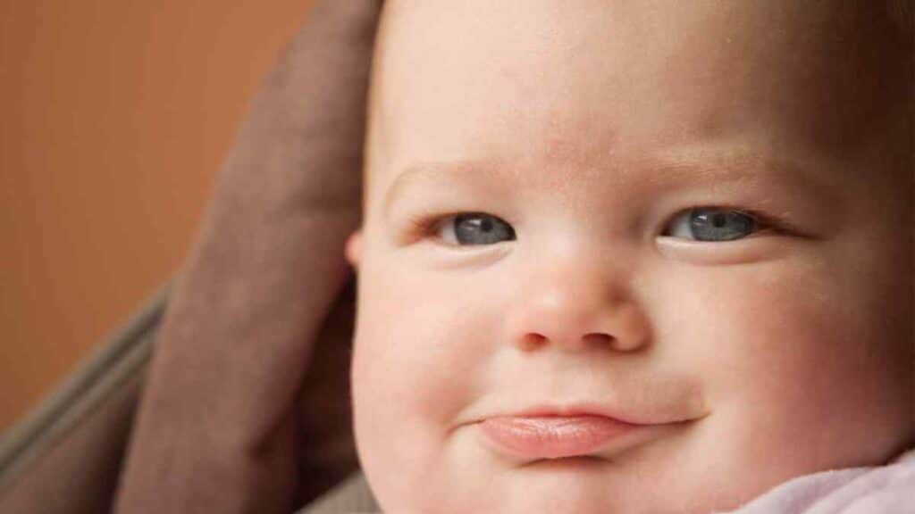 Smiling infant.