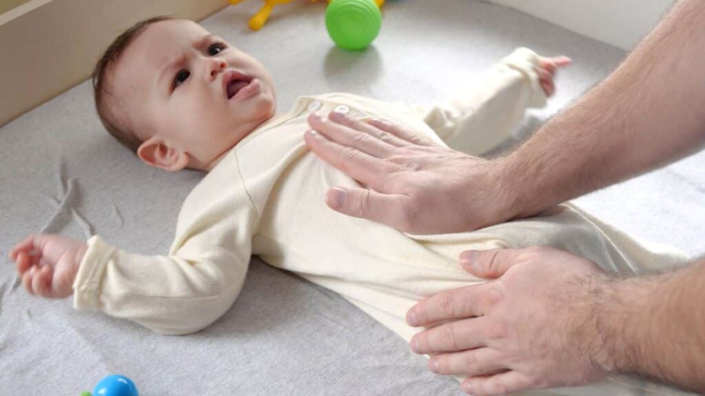 massaging baby