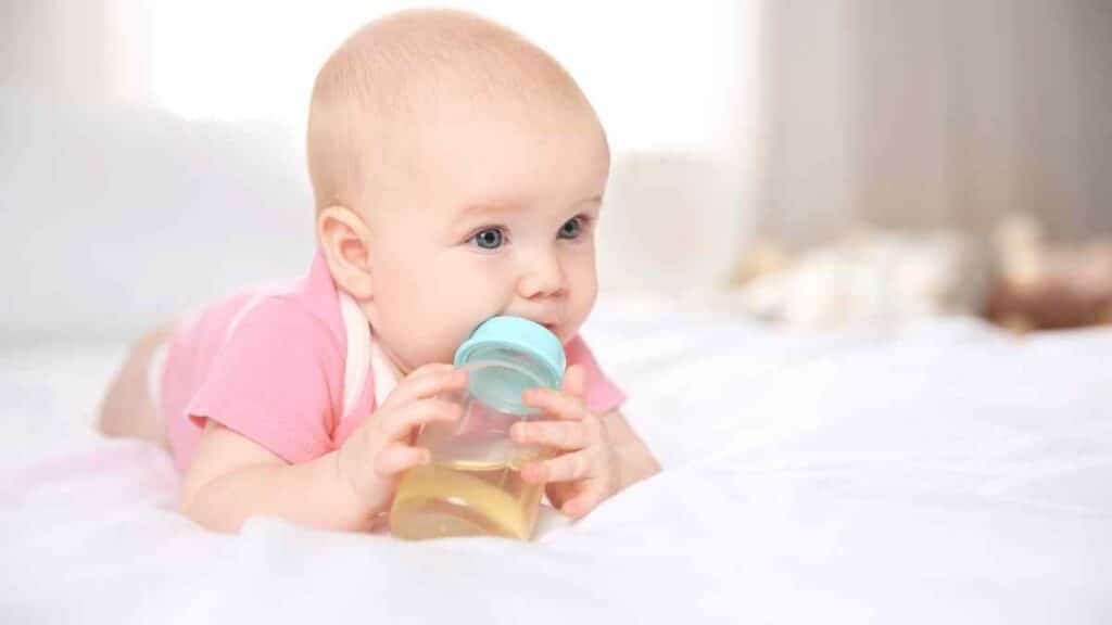 baby drinking water