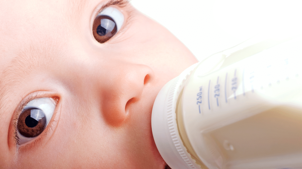 Baby drinking milk.