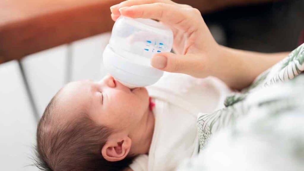 Baby drinking milk.