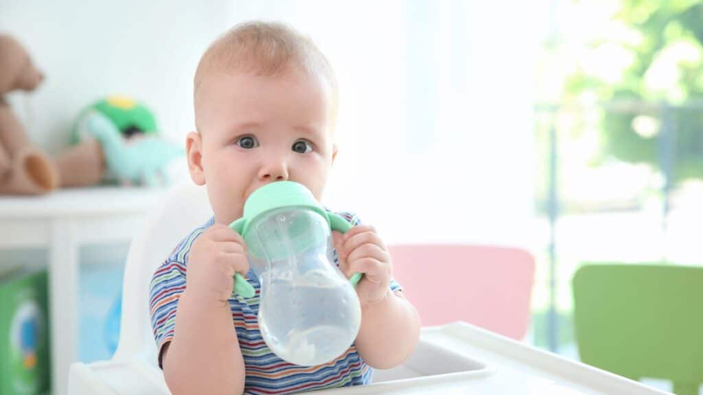 baby drinking water