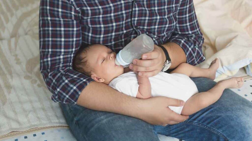 infant drinking milk